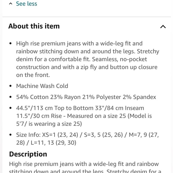 Angry Rabbit High Waisted Wide Leg Jeans Embroidered Rainbow - Picture 12 of 12